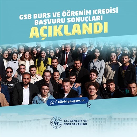 GSB BURS VE ÖĞRENİM KREDİSİ BAŞVURU SONUÇLARI AÇIKLANDI